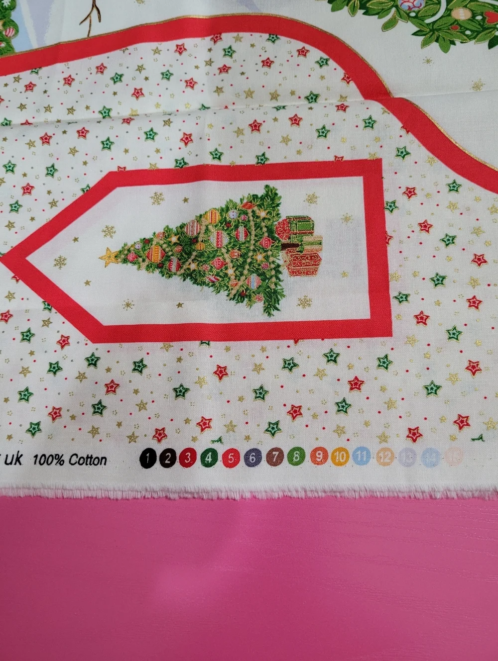 Jolly St Nick Stocking Makower UK Fabric Panel 100% Cotton #129 (0786)